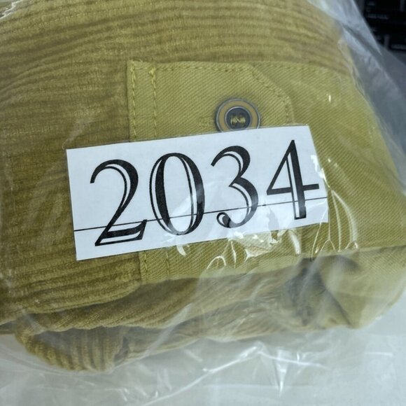 Thread & Supply Gold Corduroy Button-Up Shirt W/ Frayed Hem Medium 2034 - Picture 8 of 9